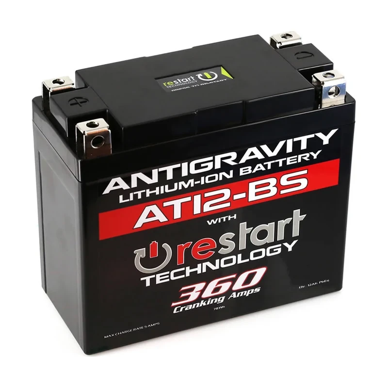 Antigravity AT12BS RE-START 12V Lithium Motorcycle Battery - 360 CA (Thin Case)