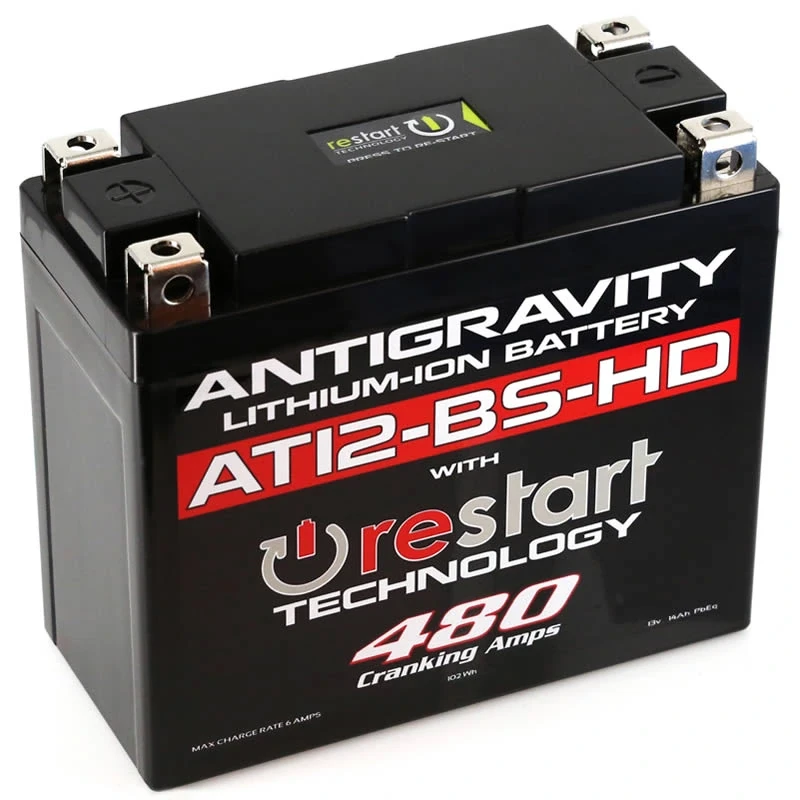 Antigravity AT12BS-HD RE-START 12V Lithium Motorcycle Battery - 480 CA (Thin Case)