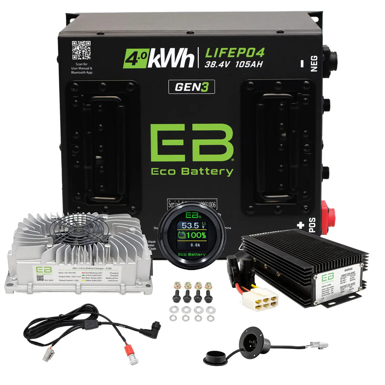 ECO Battery Club Car DS Lithium Conversion Kit - 36V 105Ah (Cube GEN3)