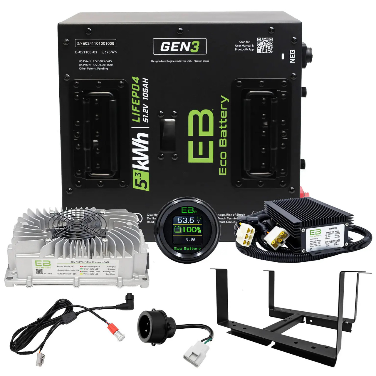ECO Battery Yamaha Drive (G29) Lithium Conversion Kit - 48V 105Ah (Thru-Hole GEN3)