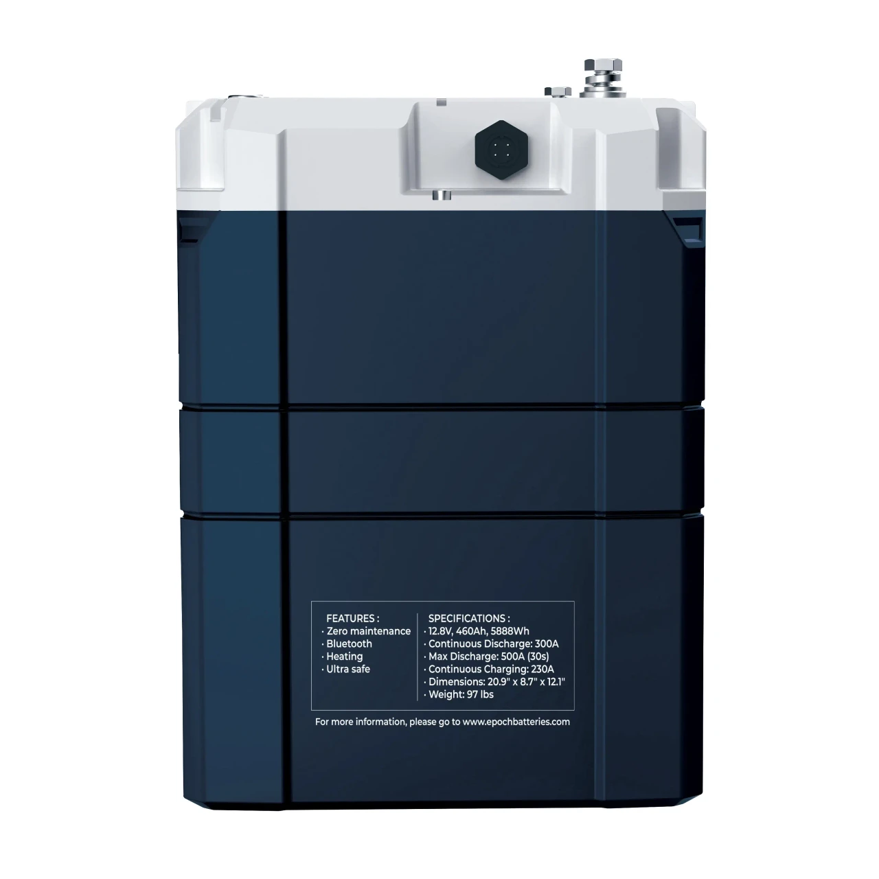 EPOCH Batteries V2 Elite 12V 460Ah Lithium Marine & RV Battery - view 4