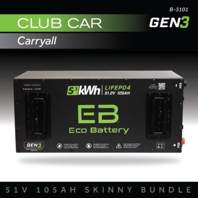 ECO Battery Club Car Carryall Lithium Conversion Kit - 48V 105Ah (Skinny GEN3)