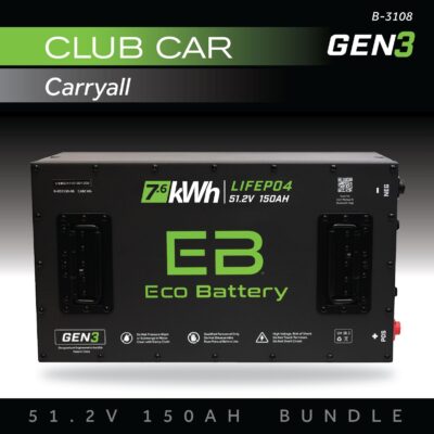 ECO Battery Club Car Carryall Lithium Conversion Kit - 48V 150Ah (GEN3)