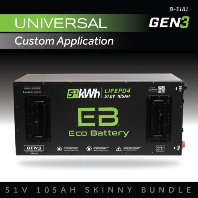 ECO Battery Universal (Other Carts) Lithium Conversion Kit - 48V 105Ah (Skinny GEN3)