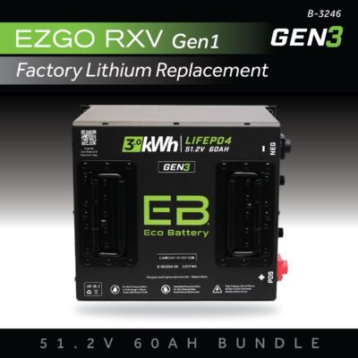 ECO Battery EZGO RXV ELiTE (Samsung Gen1, 2017-2021) Lithium Replacement Battery - 48V 60Ah (Cube GEN3)