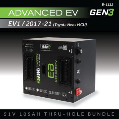 ECO Battery Advanced EV EV1 2017-2021 (Toyota Neos MCU) Lithium Conversion Kit - 48V 105Ah (Thru-Hole GEN3)