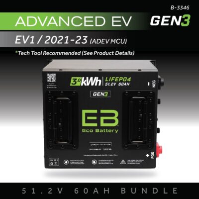 ECO Battery Advanced EV EV1 2021-2023 (ADEV MCU) Lithium Conversion Kit - 48V 60Ah (Cube GEN3)