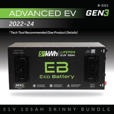 ECO Battery Advanced EV Advent 2022-2024 Lithium Conversion Kit - 48V 105Ah (Skinny GEN3)