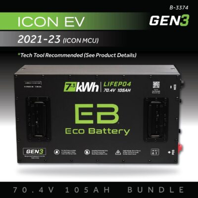 ECO Battery ICON EV 2021-2023 (ICON MCU) Lithium Conversion Kit - 72V 105Ah (GEN3)