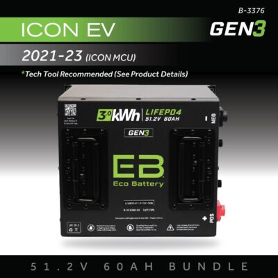 ECO Battery ICON EV 2021-2023 (ICON MCU) Lithium Conversion Kit - 48V 60Ah (Cube GEN3)