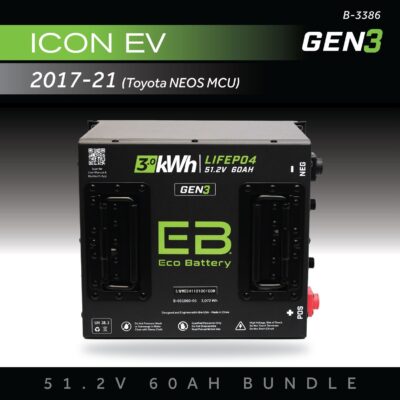 ECO Battery ICON EV 2017-2021 (Toyota Neos MCU) Lithium Conversion Kit - 48V 60Ah (Cube GEN3)