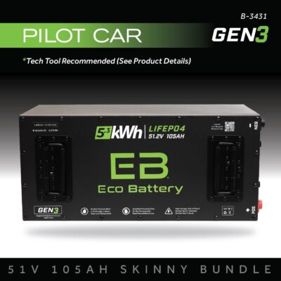 ECO Battery Pilot Car Lithium Battery Kit - 48V 105Ah (Skinny GEN3)