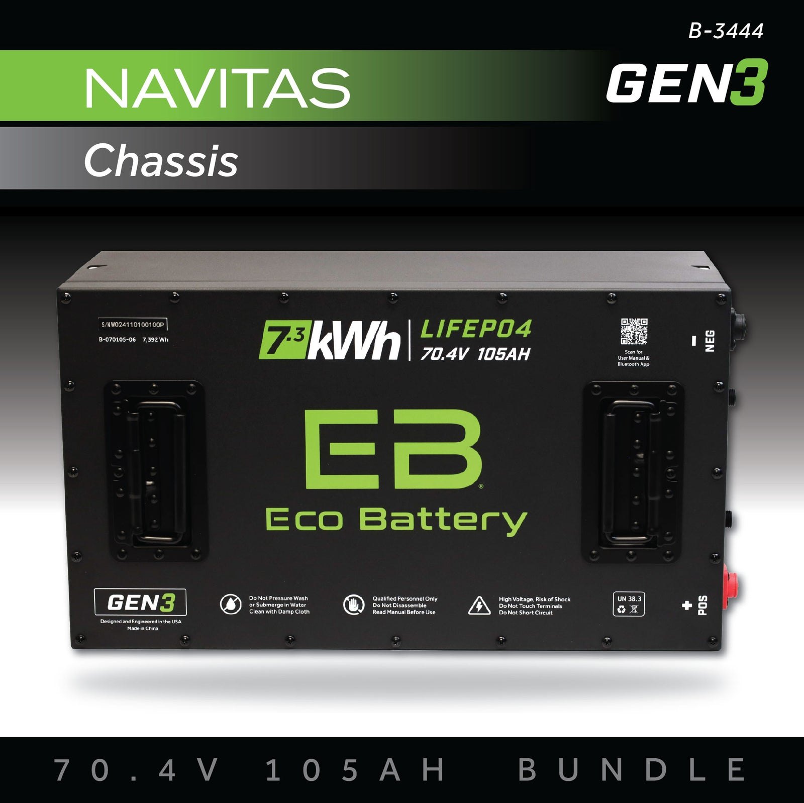 ECO Battery Navitas Chassis Lithium Battery Kit - 72V 105Ah (GEN3)
