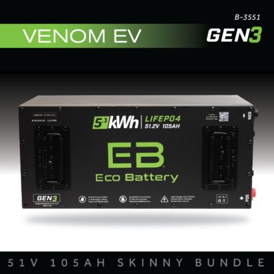ECO Battery Venom EV Lithium Battery Kit - 48V 105Ah (Skinny GEN3)