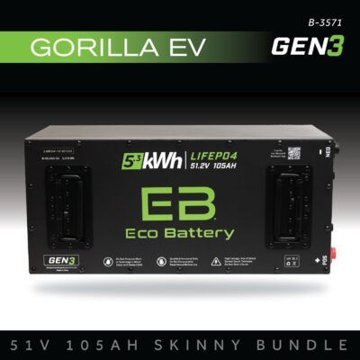 ECO Battery Gorilla Lithium Battery Kit - 48V 105Ah (Skinny GEN3)