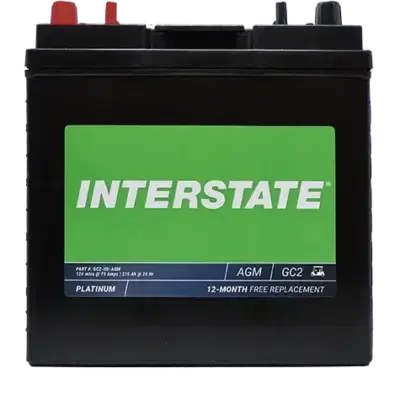Interstate GC2-HD-AGM 6V AGM Deep-Cycle Golf Cart Battery (GC2, 210Ah)