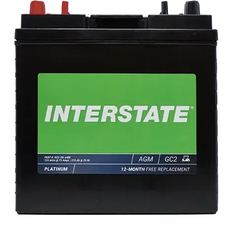 Interstate GC2-HD-AGM 6V AGM Golf Cart Battery Set of 8 (48V cart)