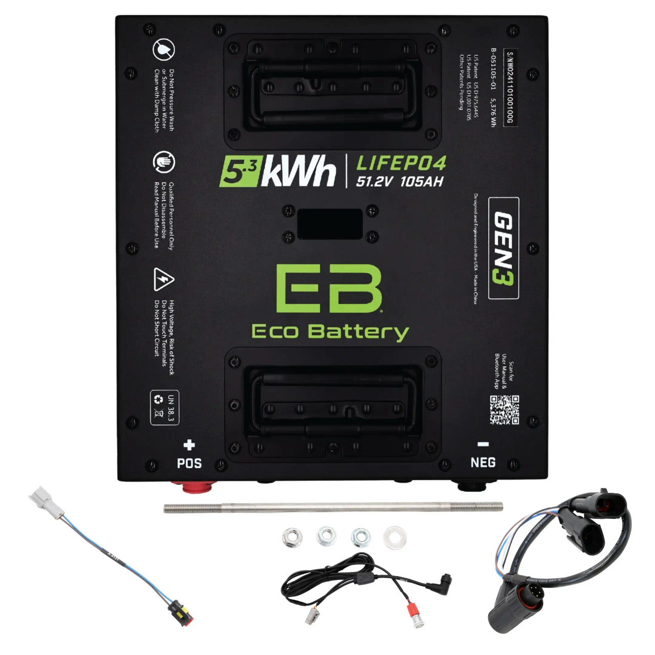 ECO Battery Denago Nomad Lithium Replacement Battery – 48V 105Ah (Thru-Hole GEN3)