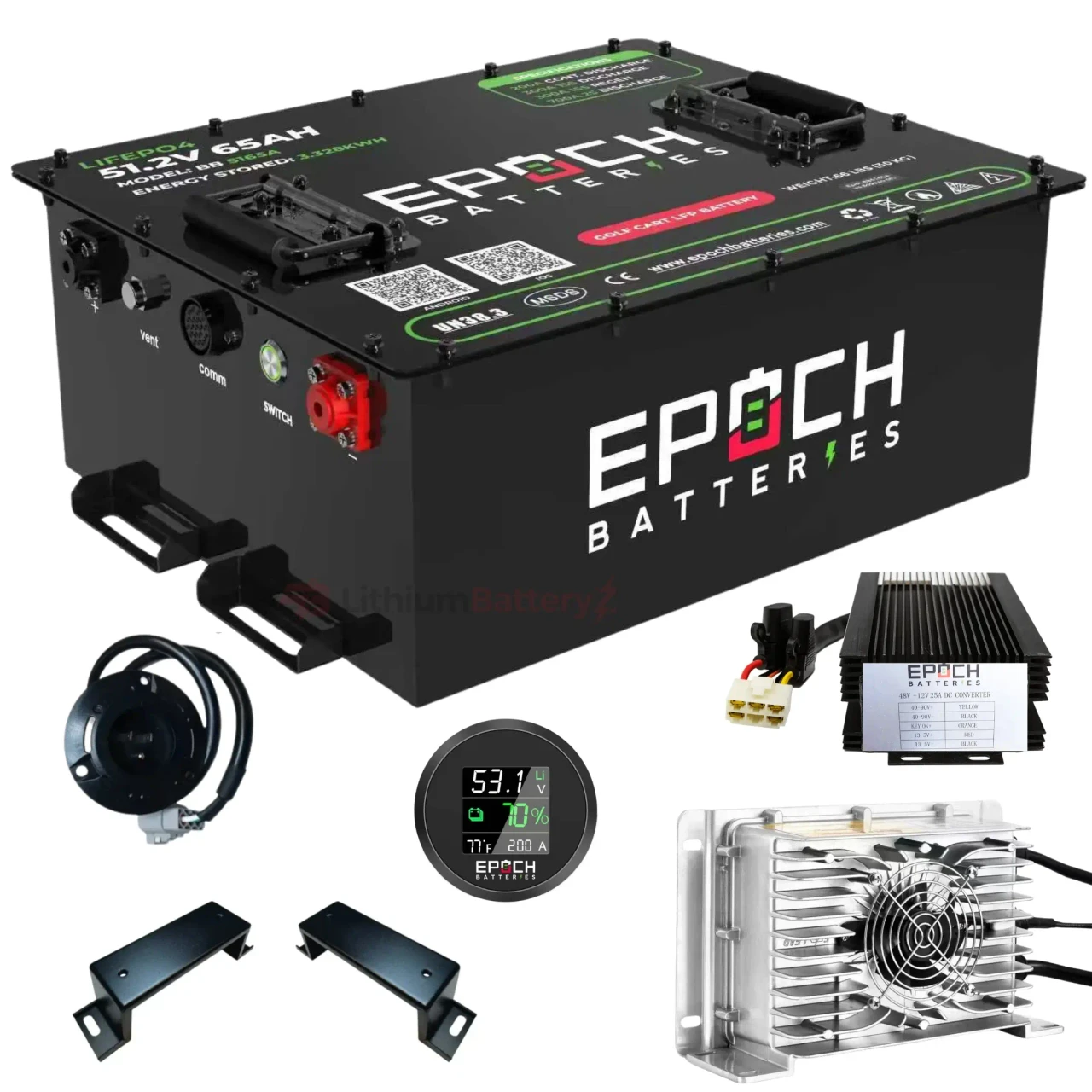 EPOCH Batteries Yamaha Drive (G29) Lithium Conversion Kit – 48V 65Ah (LiMax)